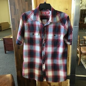 Vans Button Down Shirt Red M